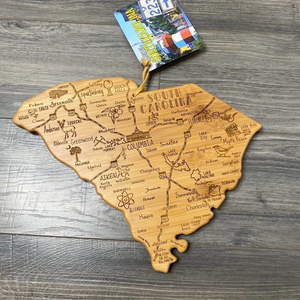 South Carolina NWT bamboo bar engraved cutting board